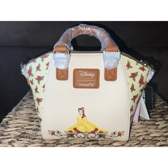 NEW Loungefly Disney Beauty And The Beast Belle Red Roses Mini Satchel Wallet! - Picture 3 of 7